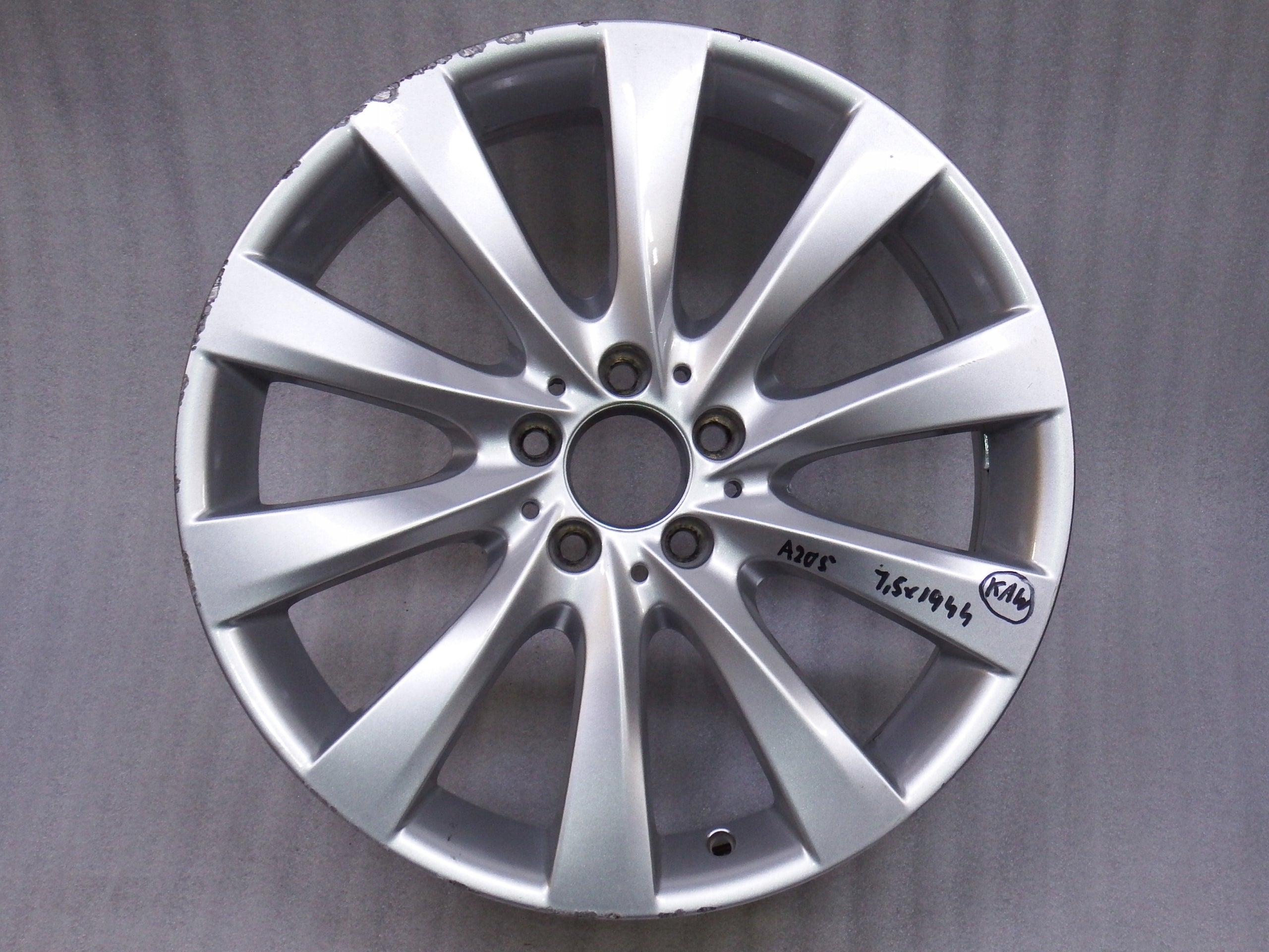 1x aluminum rim Mercedes-Benz 205 W205 Aluminum rim 19 inch 7.5J 5x112 44ET 